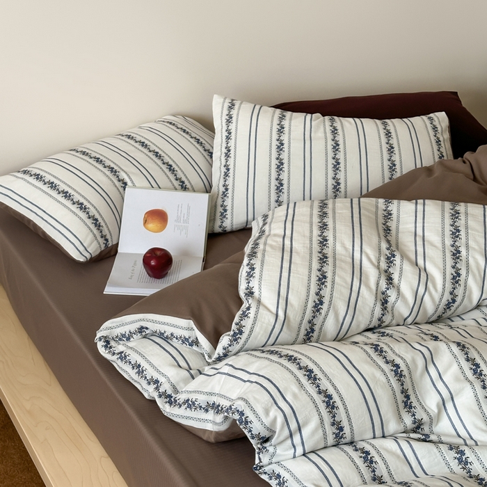 91家纺网 家纺一手货源 找家纺 玛奇朵 2025新品A类纯棉双层纱提花四件套 棕意盎然