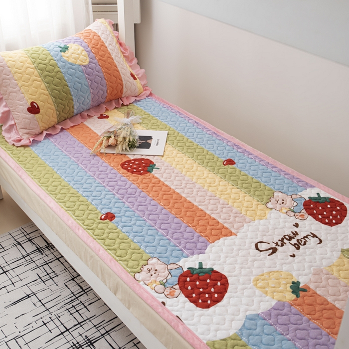 91家纺网 家纺一手货源 找家纺 （总）珍爱家纺 2025新款热款学生宿舍两用牛奶绒床盖单人加厚绗缝绒毯铺垫通用