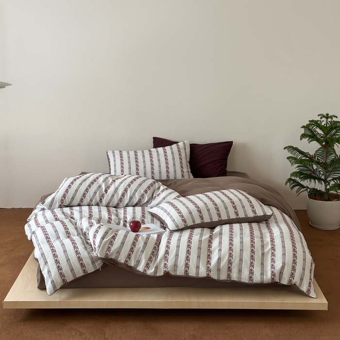 玛奇朵 2025新品A类纯棉双层纱提花四件套 乌梅子酥