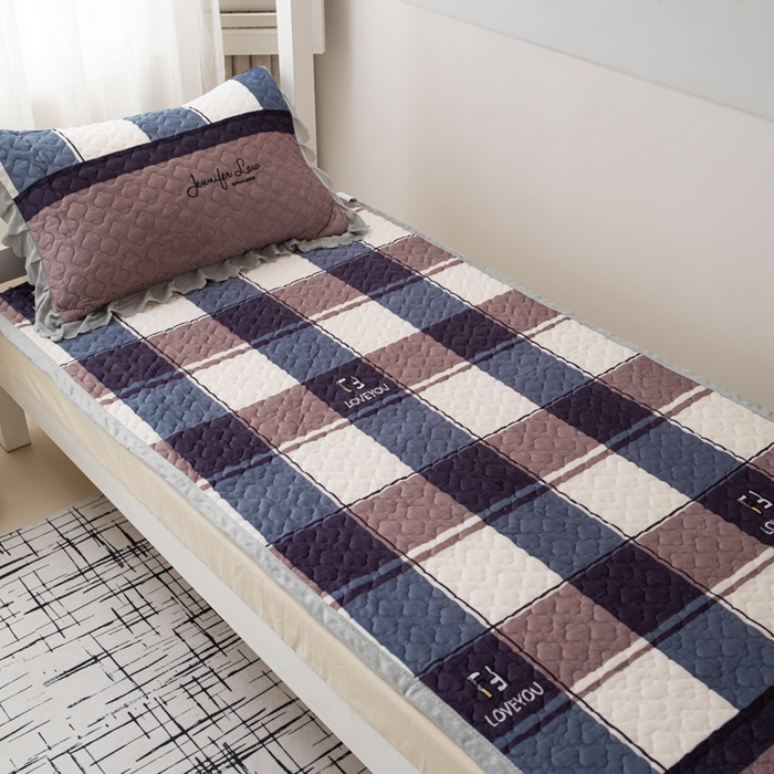 珍爱家纺 2025新款热款学生宿舍两用牛奶绒床盖单人加厚绗缝绒毯铺垫通用 大格子