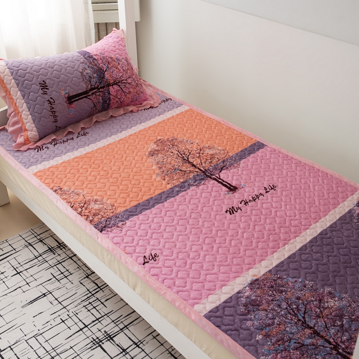 珍爱家纺 2025新款热款学生宿舍两用牛奶绒床盖单人加厚绗缝绒毯铺垫通用 发财树