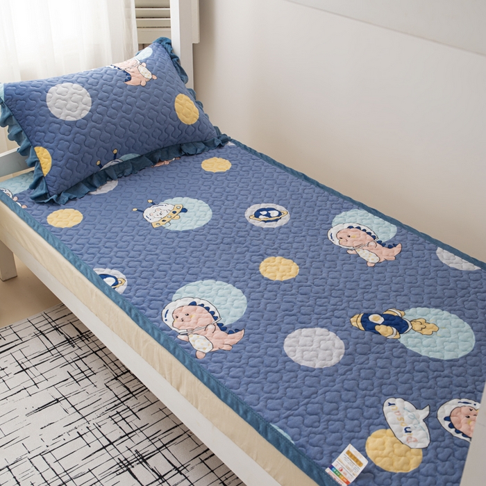 珍爱家纺 2025新款热款学生宿舍两用牛奶绒床盖单人加厚绗缝绒毯铺垫通用 恐龙世界