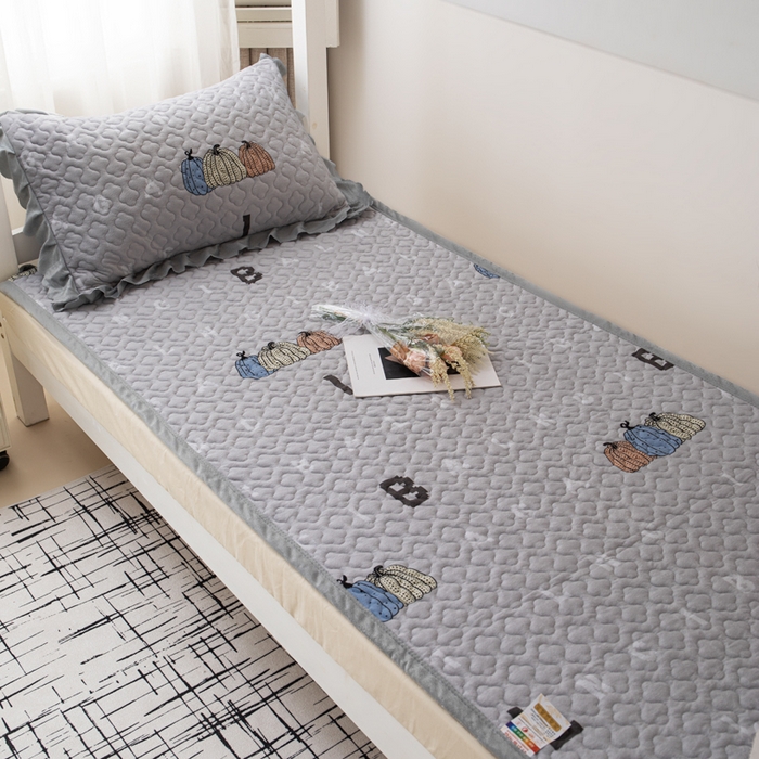 珍爱家纺 2025新款热款学生宿舍两用牛奶绒床盖单人加厚绗缝绒毯铺垫通用 南瓜派对