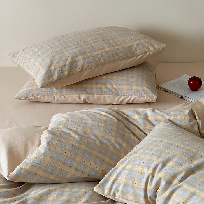 91家纺网 家纺一手货源 找家纺 玛奇朵 2025新品文艺复古全棉色织水洗棉提花四件套-忆时光 忆时光-卡其