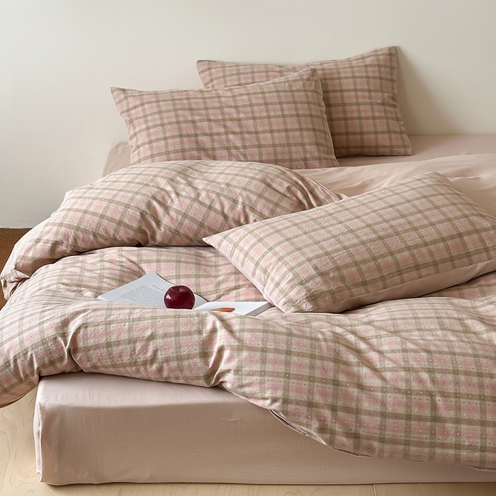 91家纺网 家纺一手货源 找家纺 （总）玛奇朵 2025新品文艺复古全棉色织水洗棉提花四件套-忆时光