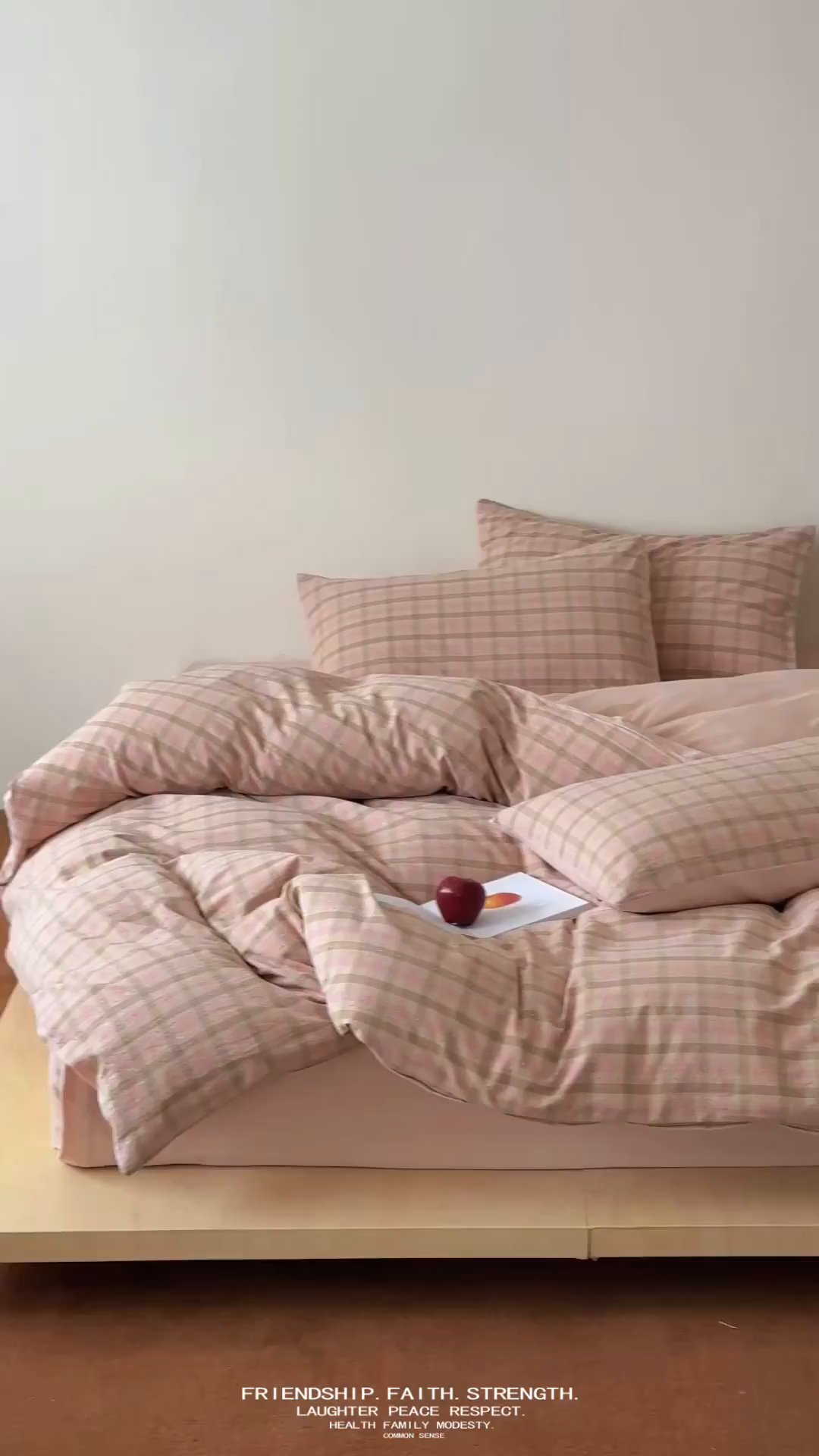 91家纺网 家纺一手货源 找家纺 玛奇朵 2025新品文艺复古全棉色织水洗棉提花四件套-忆时光 忆时光-粉