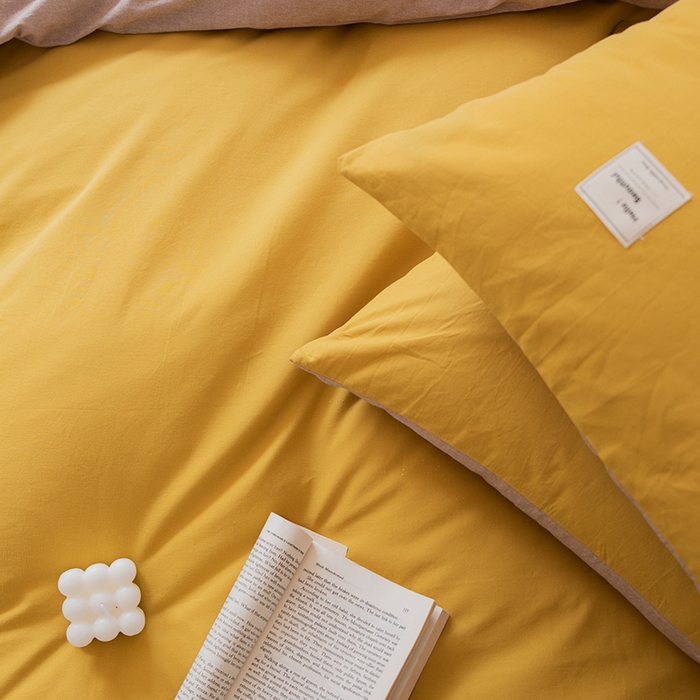 91家纺网 家纺一手货源 找家纺 （总）贝尔 PELLHOME 全棉100纯色双拼水洗棉日式简约无印良品四件套春节不打烊（可抖音代发）