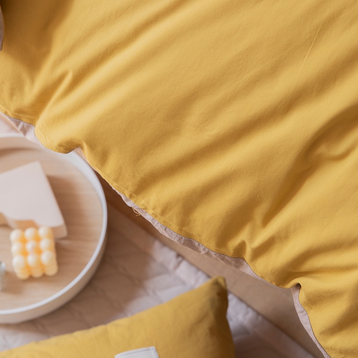 91家纺网 家纺一手货源 找家纺 （总）贝尔 PELLHOME 全棉100纯色双拼水洗棉日式简约无印良品四件套春节不打烊（可抖音代发）