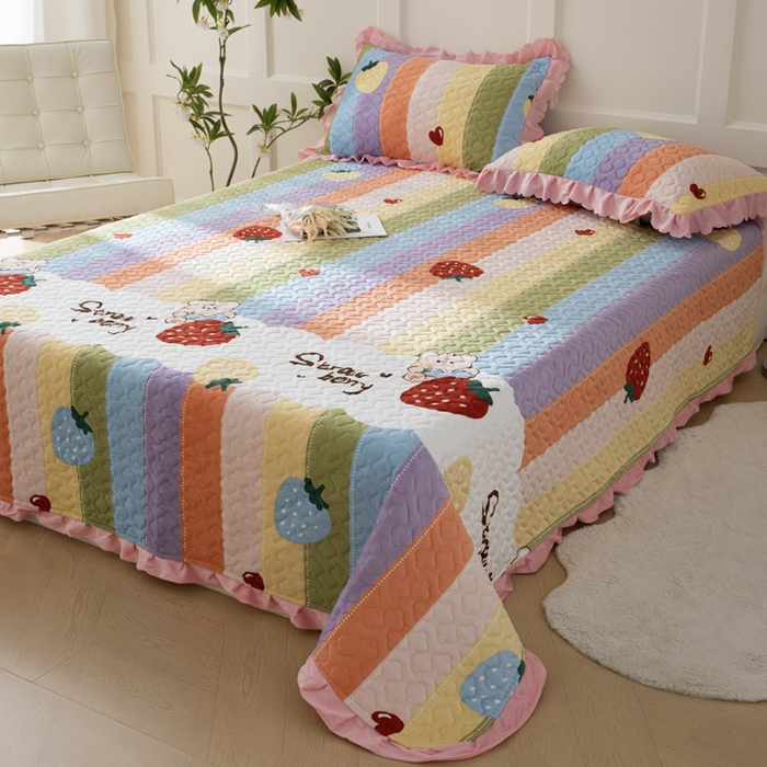 91家纺网 家纺一手货源 找家纺 （总）2025新款水晶绒床单盖毯单人三件套花边毯子冬季加厚保暖双人加棉防滑绒毯