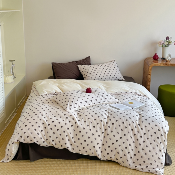 （总）玛奇朵 2025新款A类全棉双层纱提花四件套