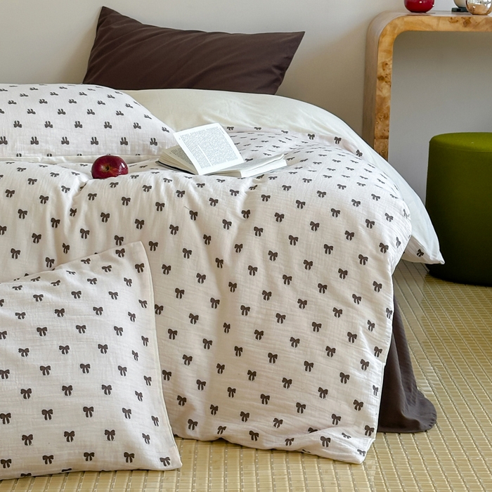 91家纺网 家纺一手货源 找家纺 （总）玛奇朵 2025新款A类全棉双层纱提花四件套