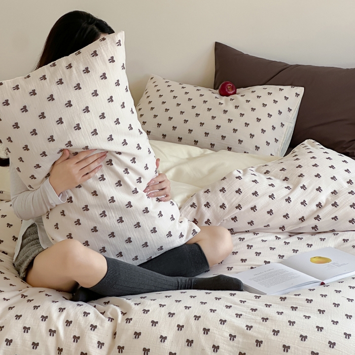 91家纺网 家纺一手货源 找家纺 （总）玛奇朵 2025新款A类全棉双层纱提花四件套