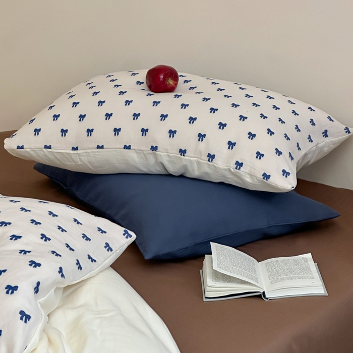 91家纺网 家纺一手货源 找家纺 玛奇朵 2025新款A类全棉双层纱提花四件套 克莱因蓝