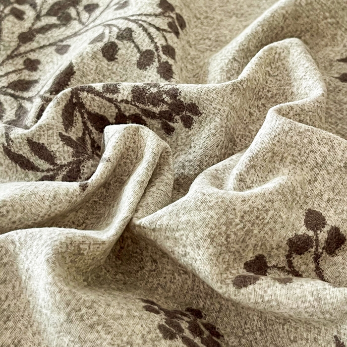 91家纺网 家纺一手货源 找家纺 斯卡诺家纺 2026新款原麻亚麻皱皱纱四件套水洗棉印花四件套 风木槿