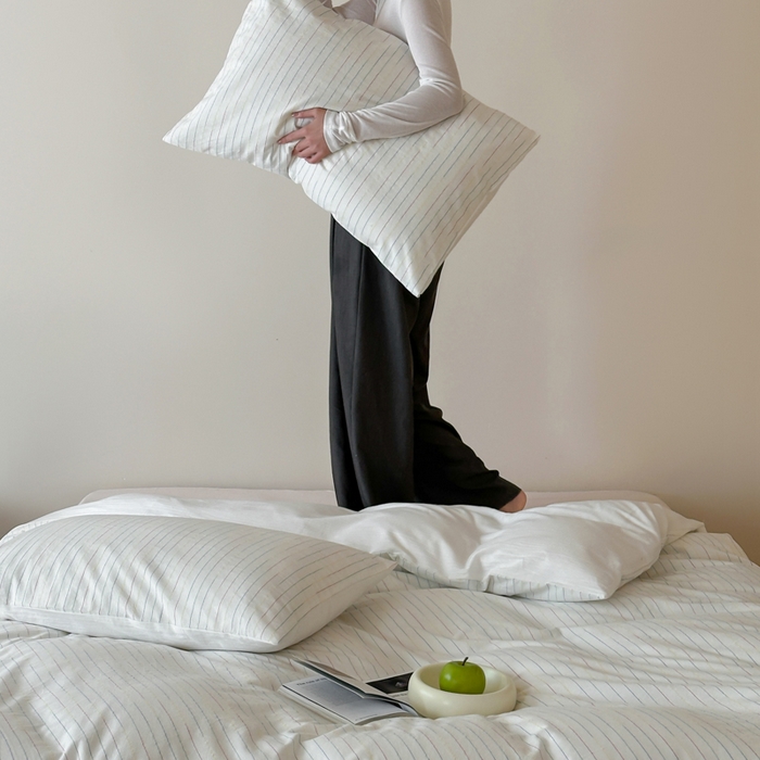 91家纺网 家纺一手货源 找家纺 （总）玛奇朵 2025新品全棉水洗棉彩纱段染提花四件套-春日来信