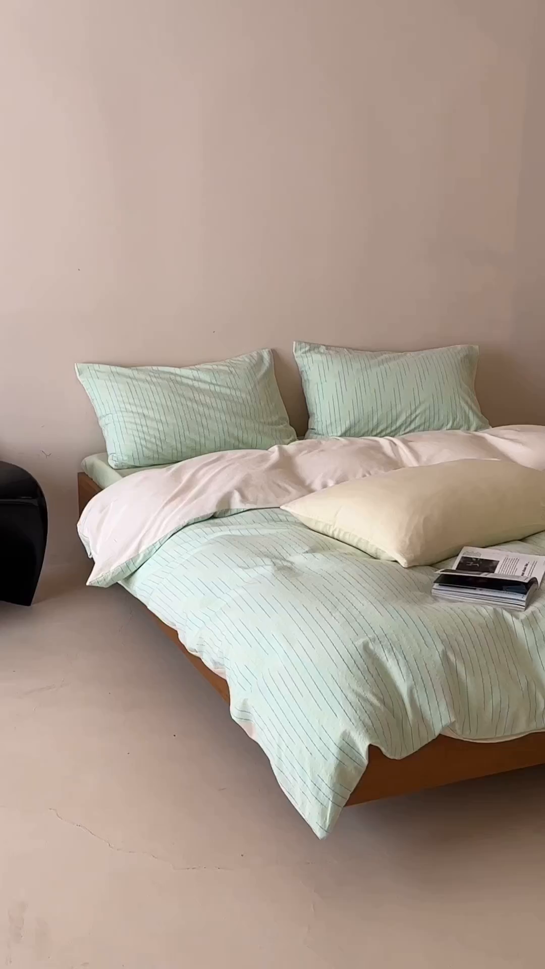 91家纺网 家纺一手货源 找家纺 玛奇朵 2025新品全棉水洗棉彩纱段染提花四件套-春日来信 春日来信-绿