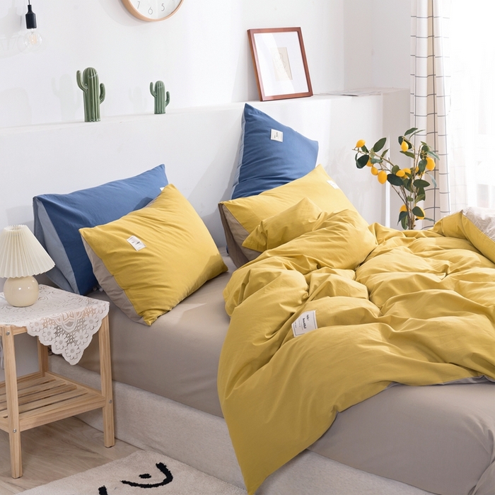 91家纺网 家纺一手货源 找家纺 （总）贝尔 PELLHOME 全棉纯棉水洗棉四件套1.5m1.8m纯色北欧风简约（可抖音代发）