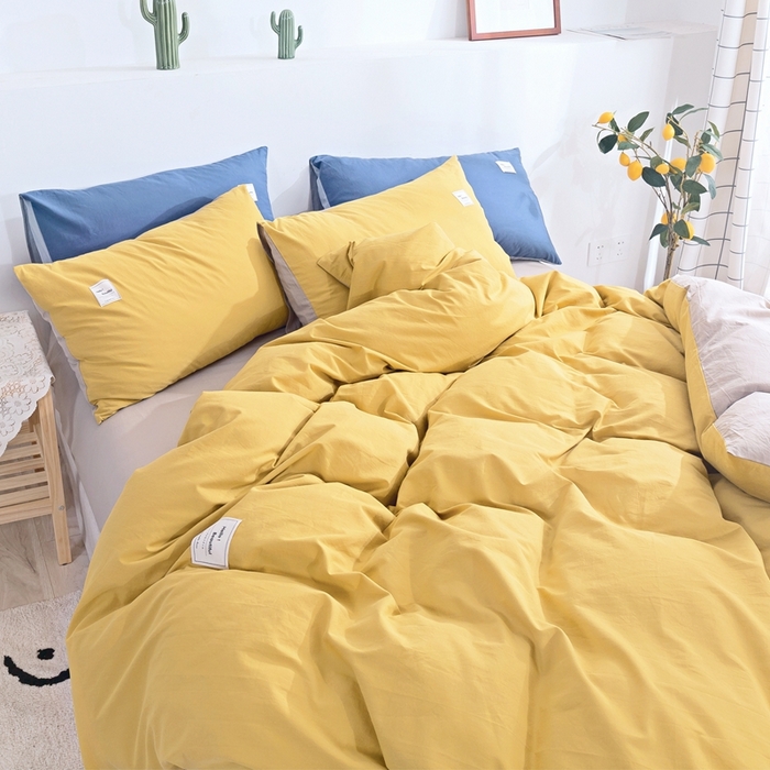 91家纺网 家纺一手货源 找家纺 （总）贝尔 PELLHOME 全棉纯棉水洗棉四件套1.5m1.8m纯色北欧风简约（可抖音代发）