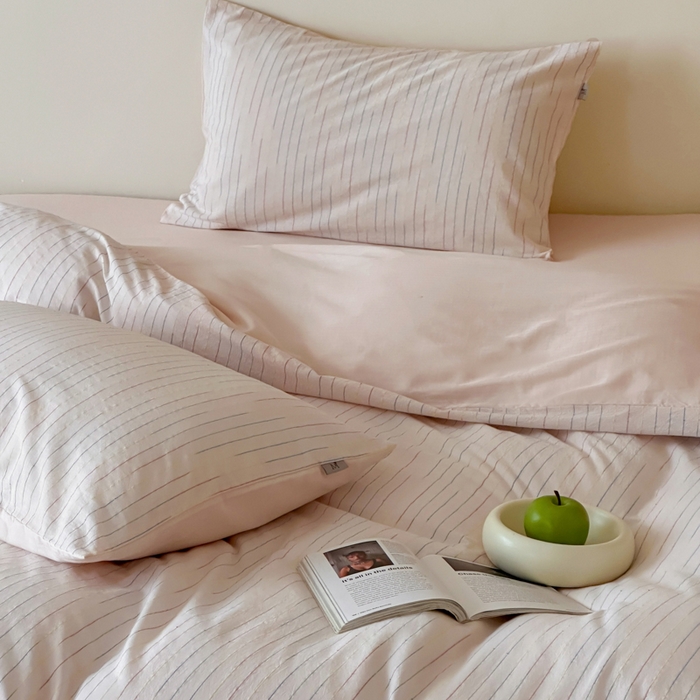 91家纺网 家纺一手货源 找家纺 玛奇朵 2025新品全棉水洗棉彩纱段染提花四件套-春日来信 春日来信-粉