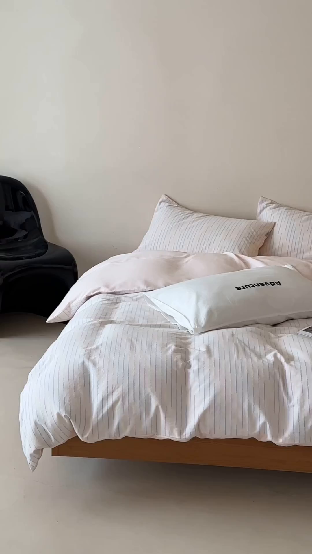 91家纺网 家纺一手货源 找家纺 玛奇朵 2025新品全棉水洗棉彩纱段染提花四件套-春日来信 春日来信-粉