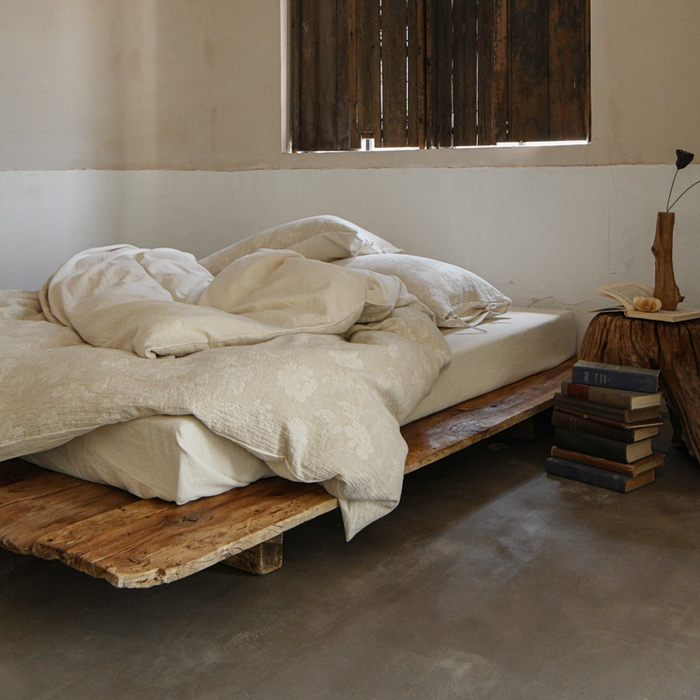 91家纺网 家纺一手货源 找家纺 （总）玛奇朵 2025新款色织棉麻双层皱纱四件套