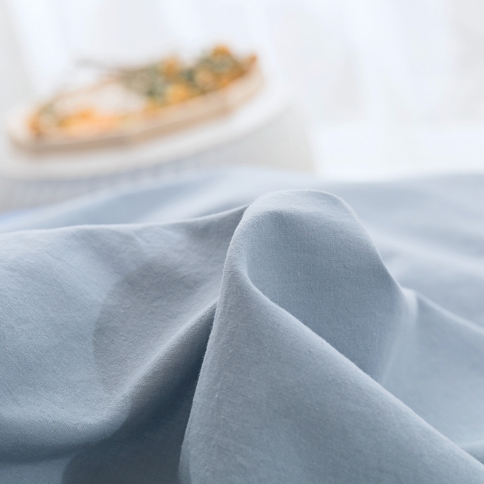 91家纺网 家纺一手货源 找家纺 贝尔 PELLHOME 全棉纯棉水洗棉四件套1.5m1.8m纯色北欧风简约（可抖音代发） 牛仔蓝