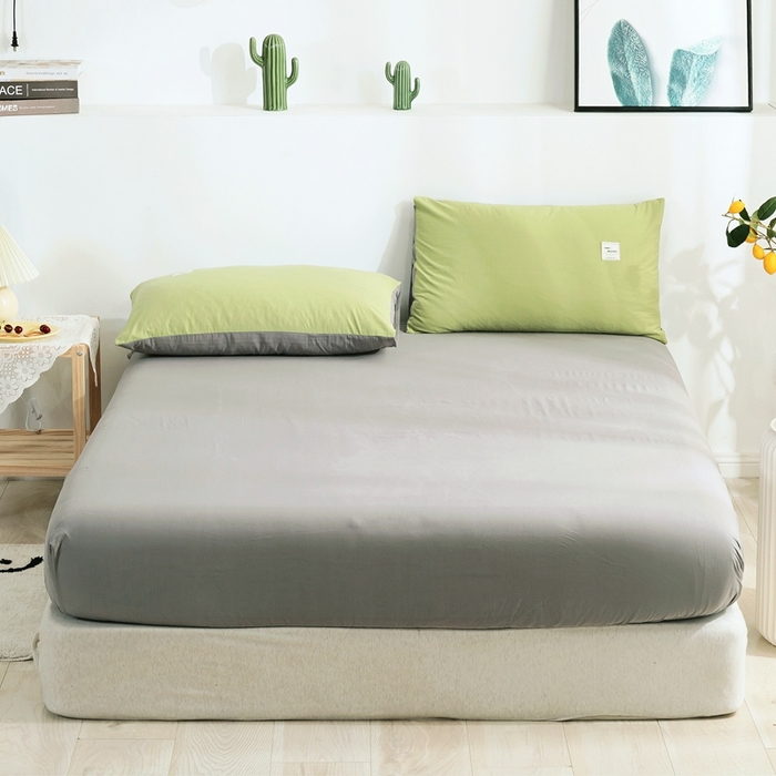 91家纺网 家纺一手货源 找家纺 贝尔 PELLHOME 全棉纯棉水洗棉四件套1.5m1.8m纯色北欧风简约（可抖音代发） 浅绿