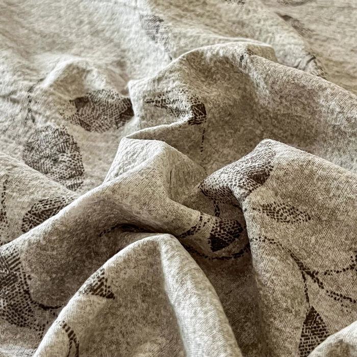 91家纺网 家纺一手货源 找家纺 斯卡诺家纺 2026新款原麻亚麻皱皱纱四件套水洗棉印花四件套 栀子花开