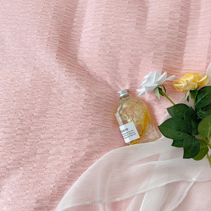 91家纺网 家纺一手货源 找家纺 （总）贝尔 PELLHOME 全棉ins简约泡泡纱四件套柔软纯棉仙女纯色床上用品（可抖音代发）