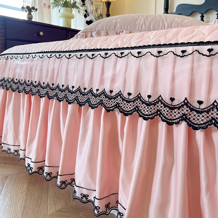 91家纺网 家纺一手货源 找家纺 （总）网红馆（ck家纺）2025新款提花蕾丝边床裙三件套-相思蝶