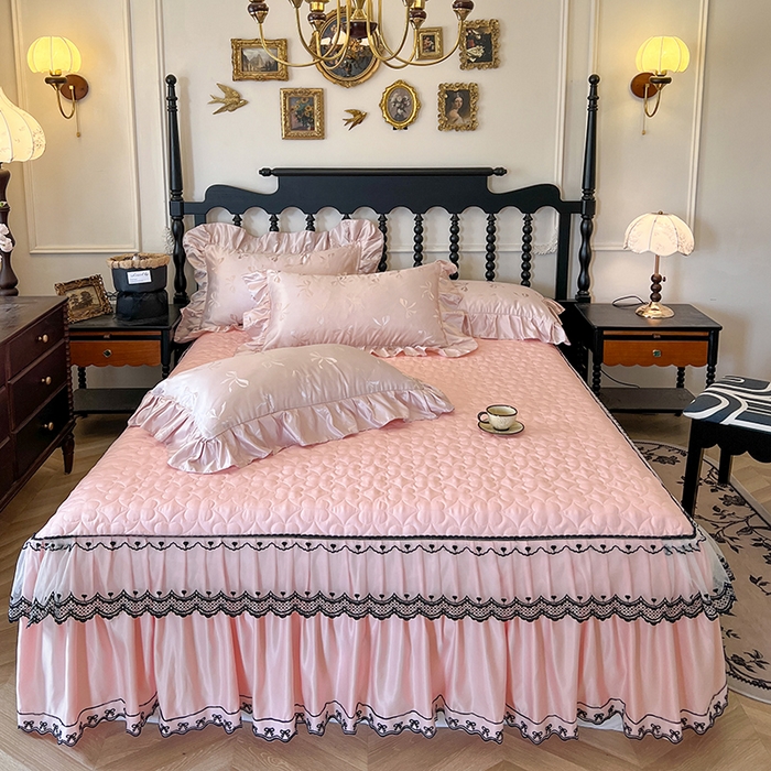 （总）网红馆（ck家纺）2025新款提花蕾丝边床裙三件套-相思蝶