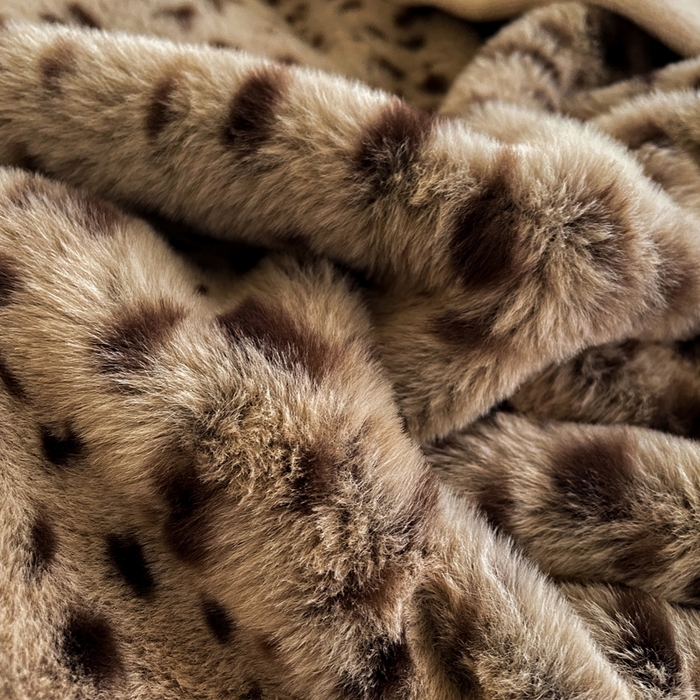 91家纺网 家纺一手货源 找家纺 库里梦家纺 2025新款网红直播爆款獭兔毛豹纹-A版兔毛绒B版牛奶绒四件套-豹纹 深咖豹纹-卡其