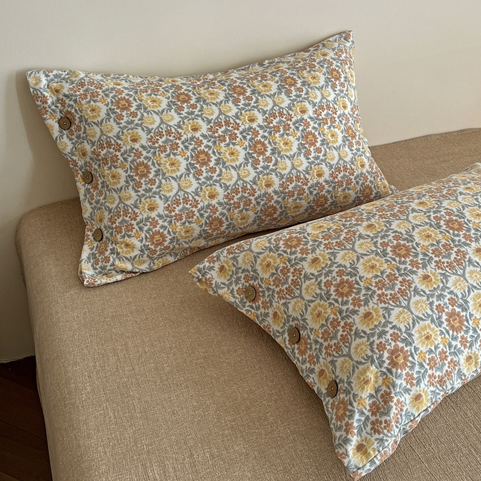 91家纺网 家纺一手货源 找家纺 仟网汇  2025新款亚麻纽扣款四件套 洛神