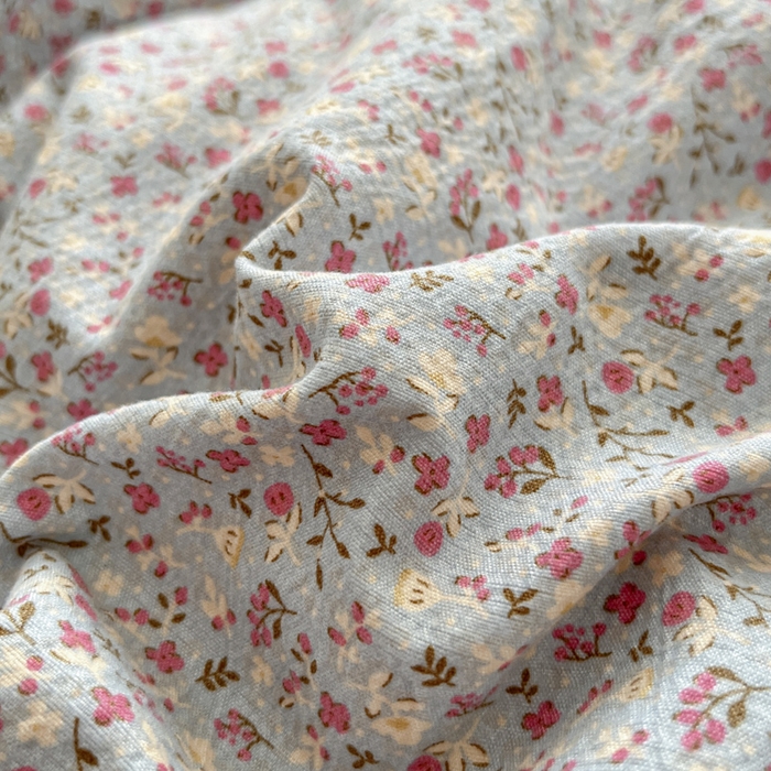 91家纺网 家纺一手货源 找家纺 库里梦家纺 2025新款韩版花边小清新色织水洗双层纱木棉四件套 华美爱恋