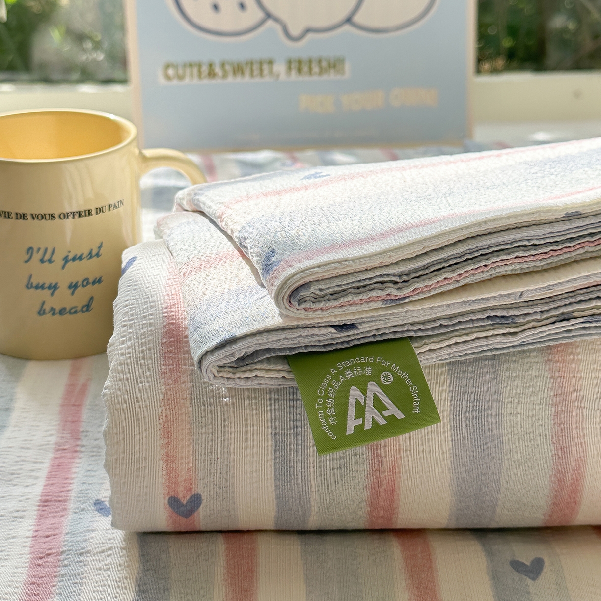 91家纺网 家纺一手货源 找家纺 沐芷 2025 沐芷A类双层纱床笠单件/床笠三件套  床笠款床罩床垫保护套罩 疏影之心