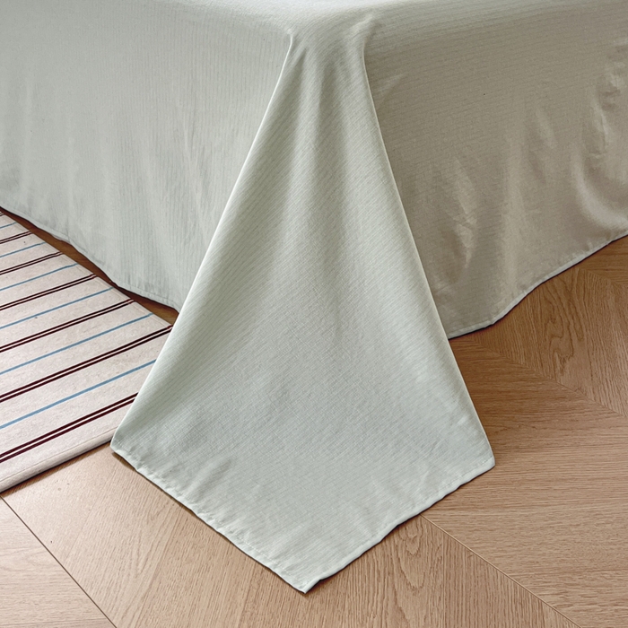 91家纺网 家纺一手货源 找家纺 库里梦家纺 2025新款韩版花边小清新色织水洗双层纱木棉四件套 莱德