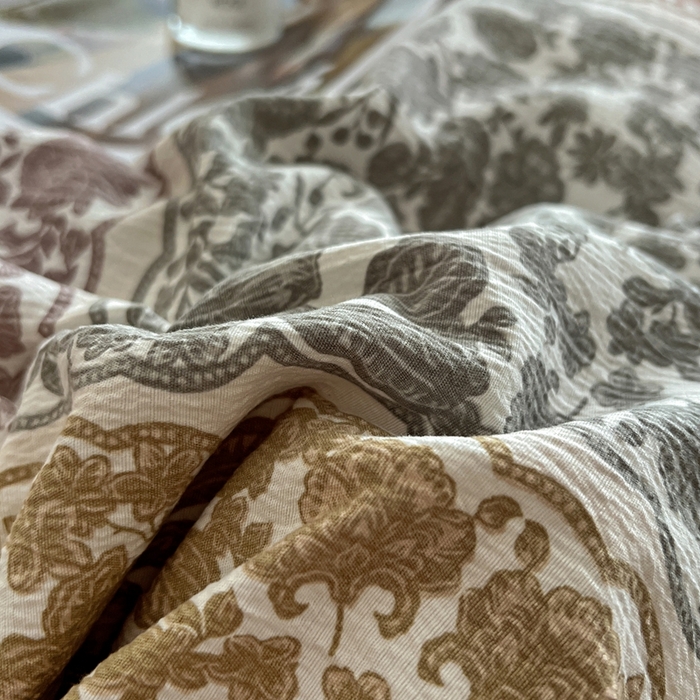 91家纺网 家纺一手货源 找家纺 仟网汇  2025新款亚麻纽扣款四件套 美好时光