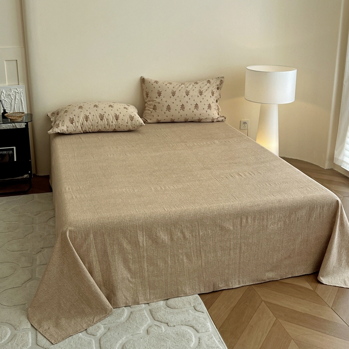 91家纺网 家纺一手货源 找家纺 仟网汇  2025新款亚麻纽扣款四件套 秋意