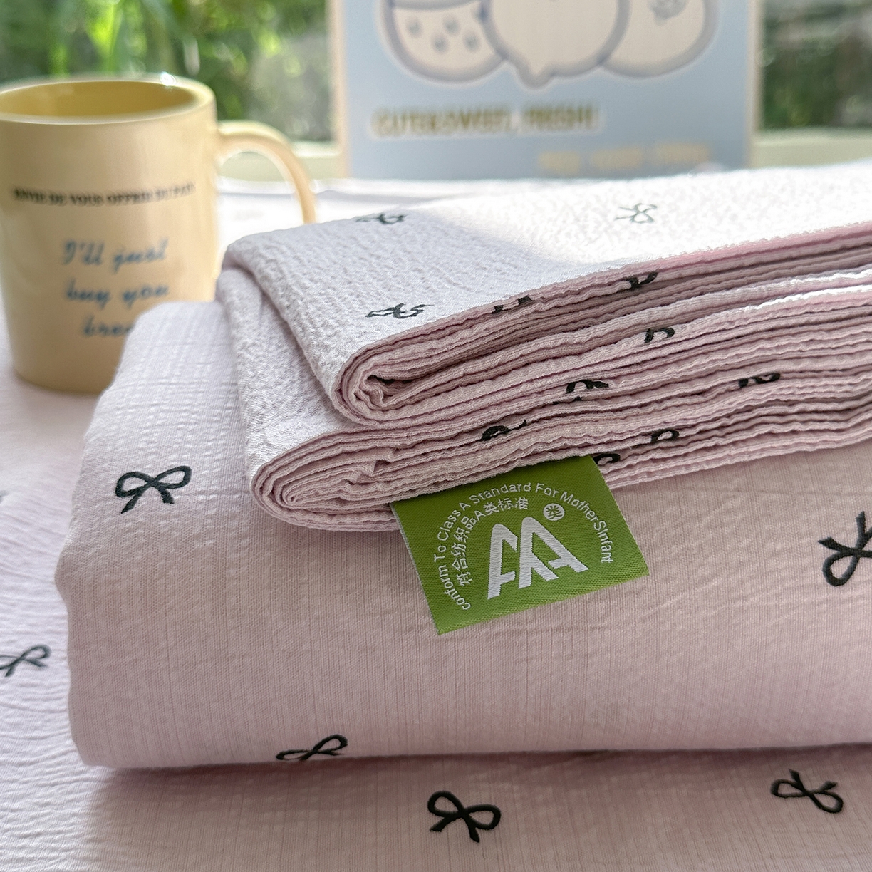 91家纺网 家纺一手货源 找家纺 沐芷 2025 沐芷A类双层纱床笠单件/床笠三件套  床笠款床罩床垫保护套罩 小紫情调