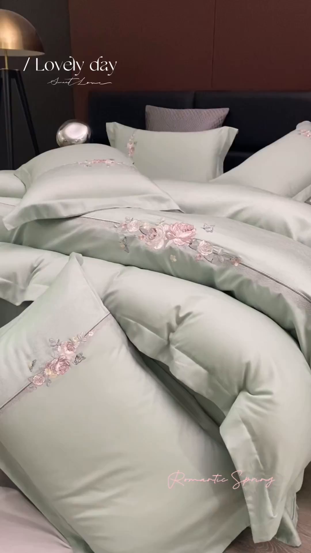 91家纺网 家纺一手货源 找家纺 U品汇 2025新款60S双股120支贡缎长绒棉提花纯棉全棉刺绣花四件套高端礼盒工艺款-夕颜 夕颜-浅石兰