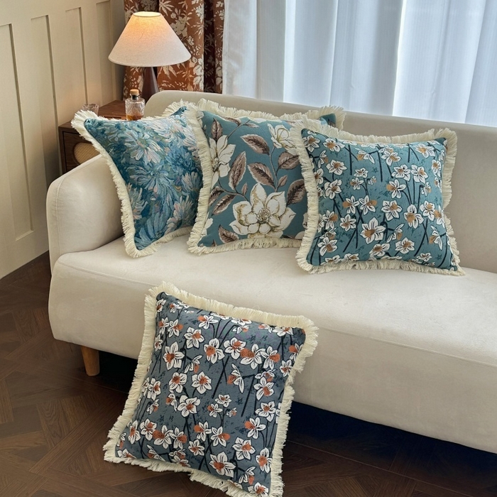 91家纺网 家纺一手货源 找家纺 （总）新奇异 2025新款排苏流苏色织提花抱枕