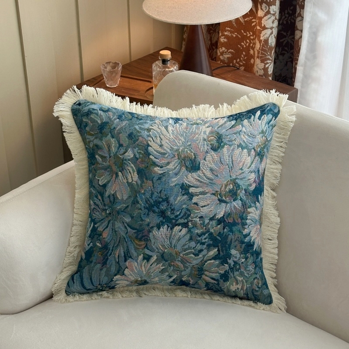 91家纺网 家纺一手货源 找家纺 （总）新奇异 2025新款排苏流苏色织提花抱枕