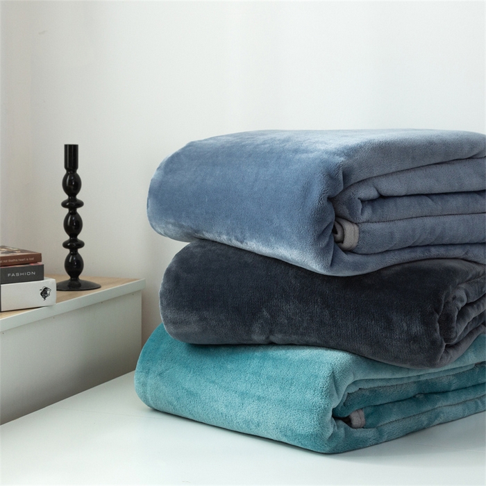 91家纺网 家纺一手货源 找家纺 （总）兰紫橙家纺 2025新款跨境纯色云貂绒360克包边毛毯毯子多功能盖毯