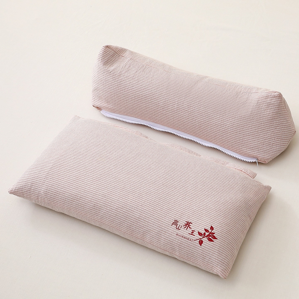 91家纺网 家纺一手货源 找家纺 怡薇格枕芯2025新款高山荞王三角组合可拆卸荞麦枕头枕芯 粉色