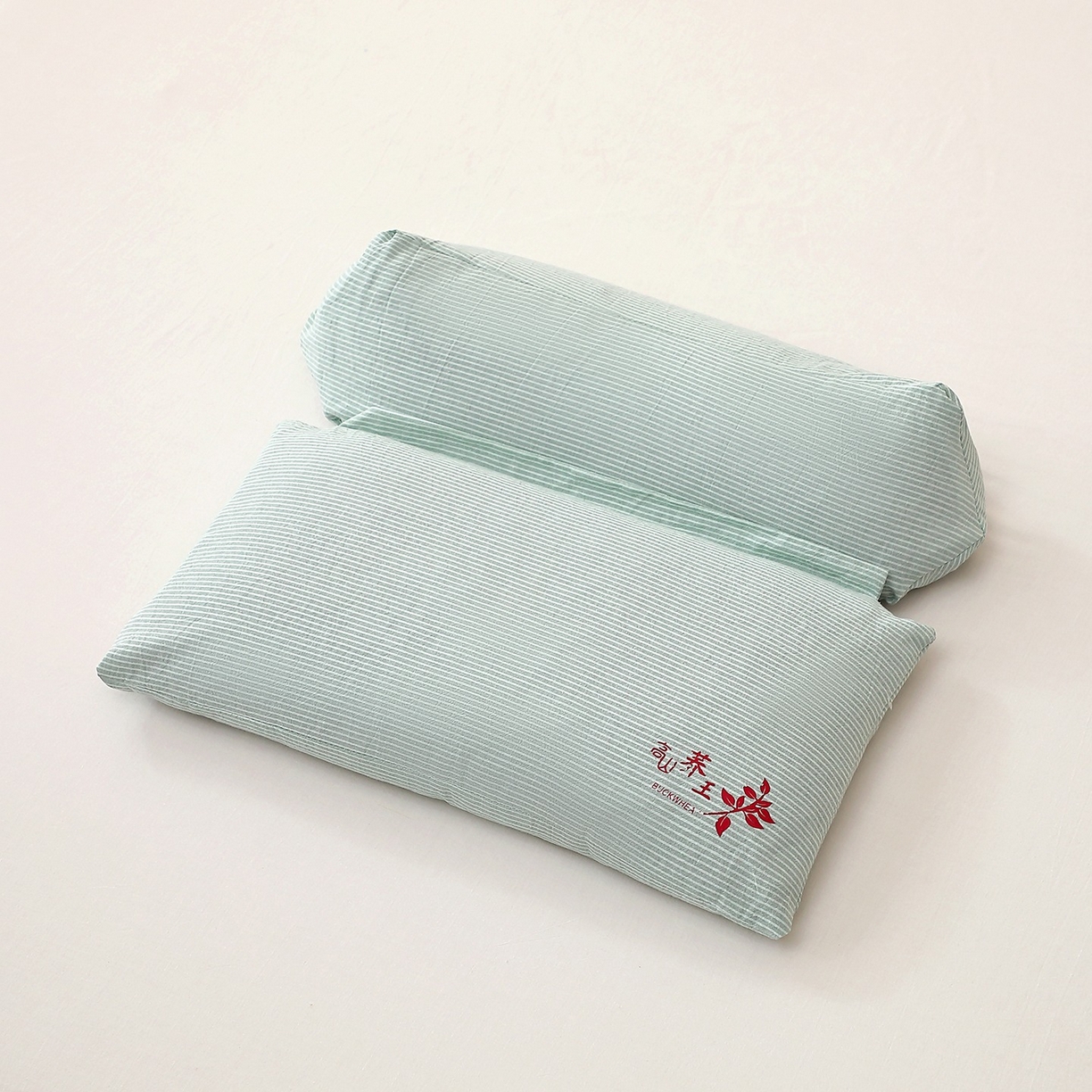 91家纺网 家纺一手货源 找家纺 怡薇格枕芯2025新款高山荞王三角组合可拆卸荞麦枕头枕芯 绿色