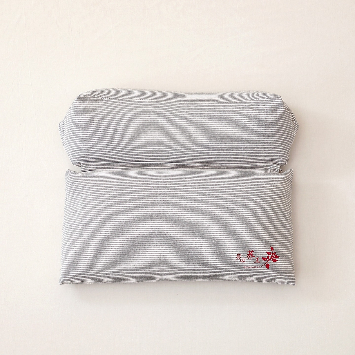 91家纺网 家纺一手货源 找家纺 怡薇格枕芯2025新款高山荞王三角组合可拆卸荞麦枕头枕芯 灰色