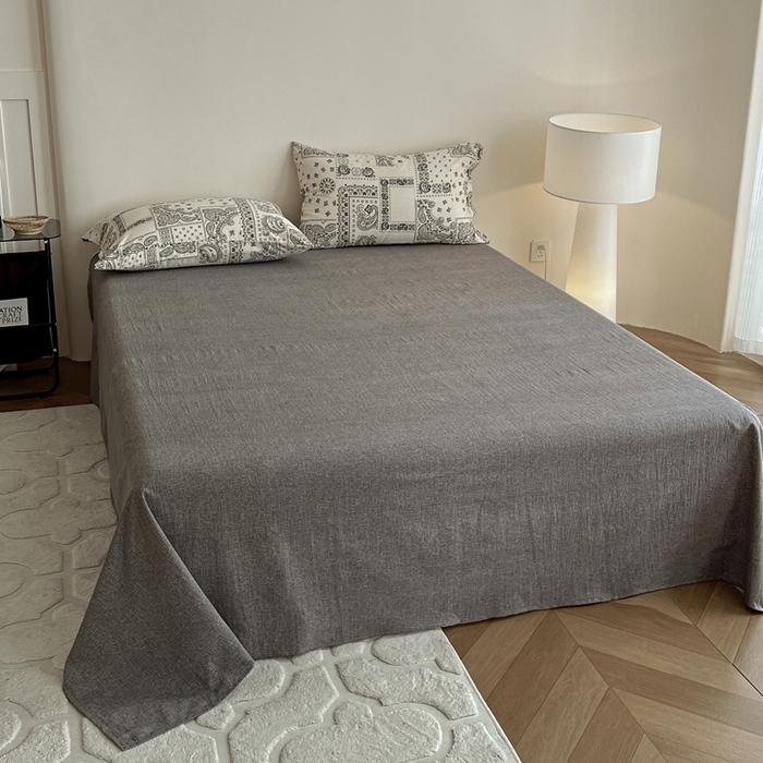 91家纺网 家纺一手货源 找家纺 仟网汇  2025新款亚麻纽扣款四件套 伊甸园