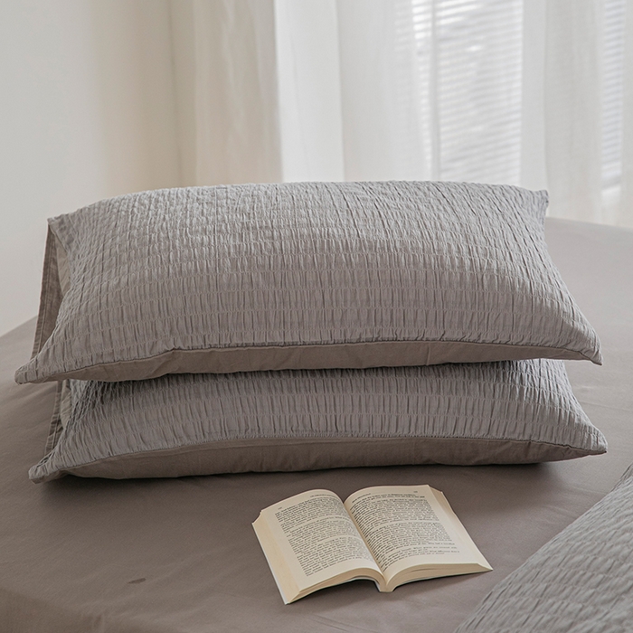 91家纺网 家纺一手货源 找家纺 （总）贝尔 PELLHOME 全棉ins简约泡泡纱四件套-无印风（春节不打烊)（可抖音代发）