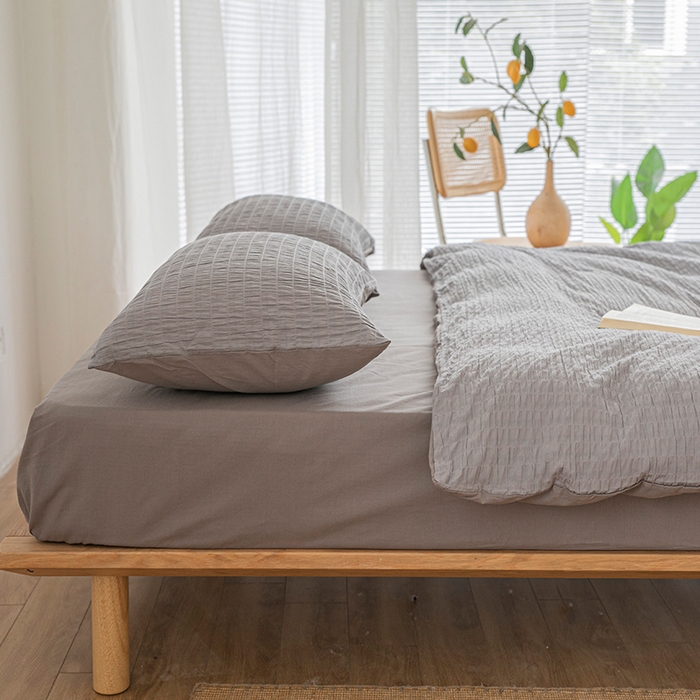 91家纺网 家纺一手货源 找家纺 （总）贝尔 PELLHOME 全棉ins简约泡泡纱四件套-无印风（春节不打烊)（可抖音代发）