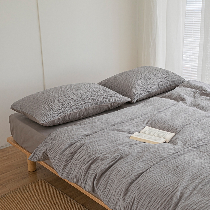 91家纺网 家纺一手货源 找家纺 （总）贝尔 PELLHOME 全棉ins简约泡泡纱四件套-无印风（春节不打烊)（可抖音代发）